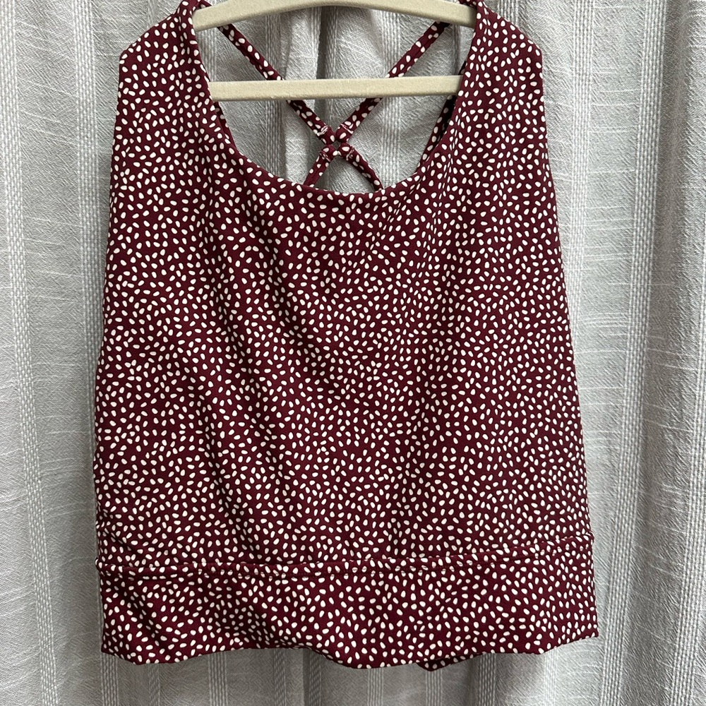 Buffbunny Long Line Crop Top Sports Bra in Red Bossy Print